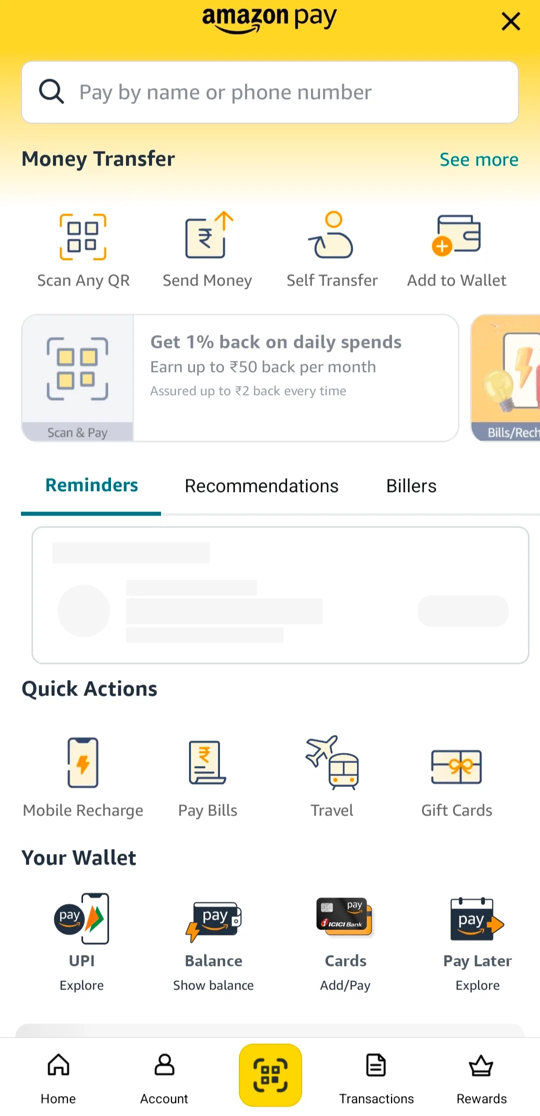 Amazon Pay interface