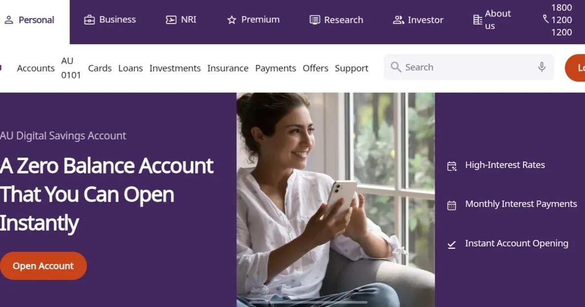 AU Digital Savings Account